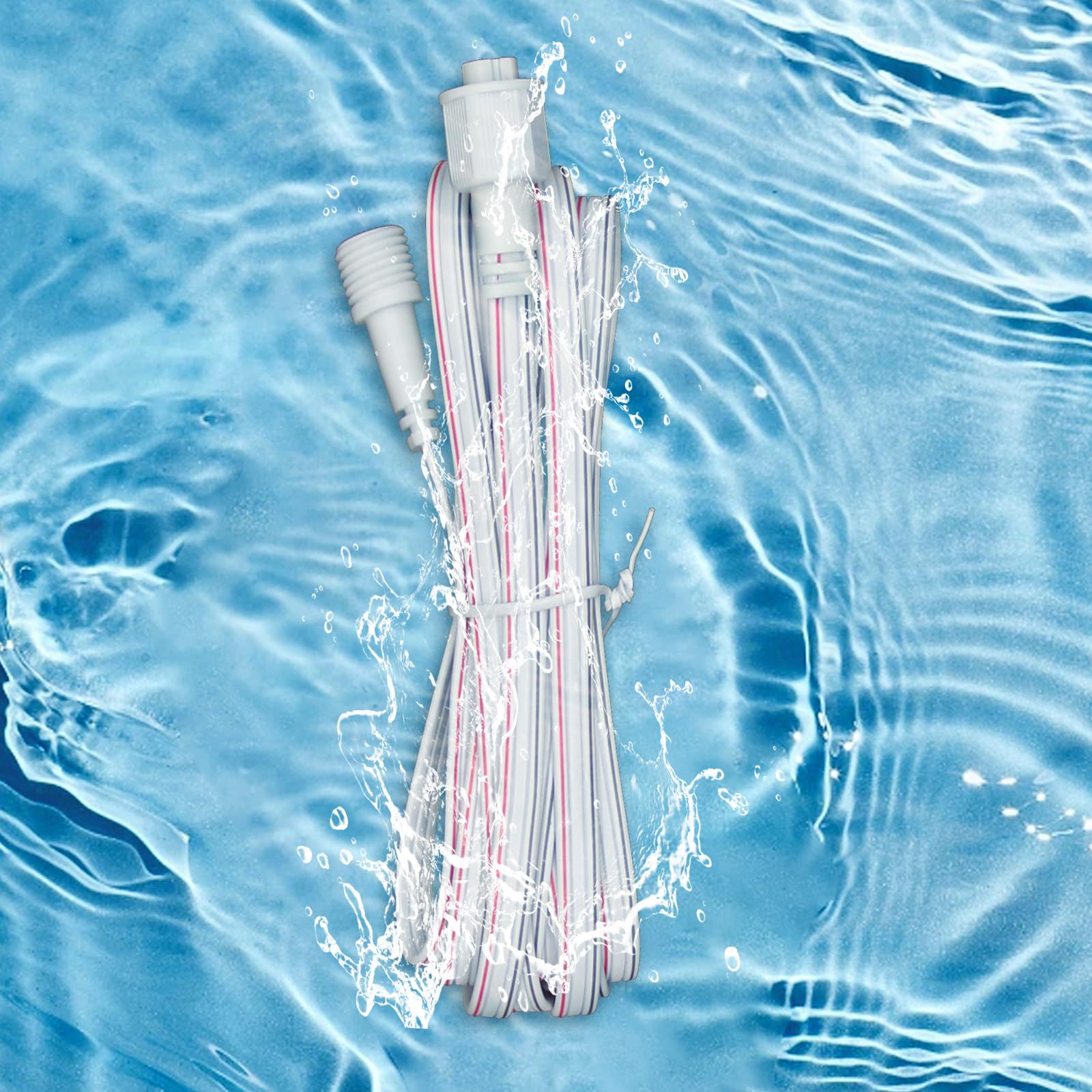 Permanent Outdoor Lights Extension Lead Waterproof Cord,Waterproof Extension Cable 3Pin,Ip68 Extension Cable